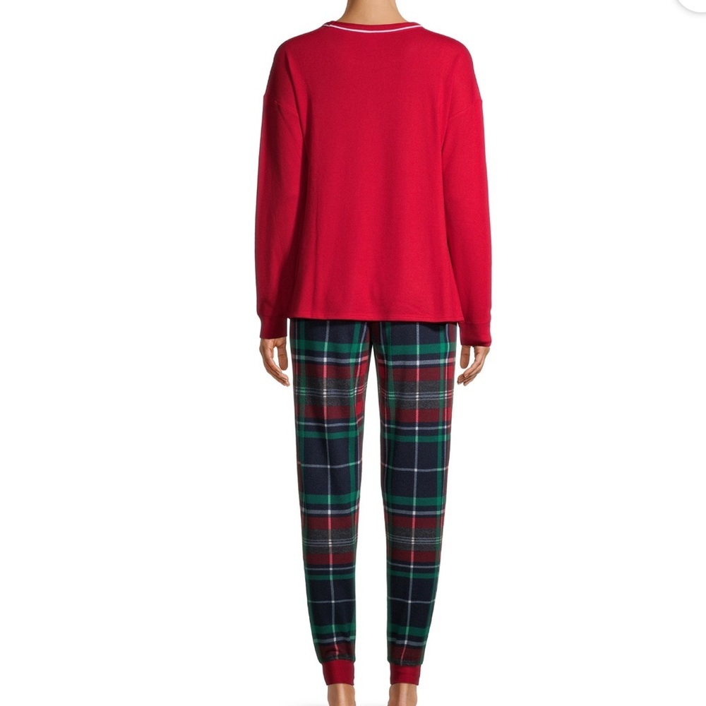 Secret Treasures Pajama Set All Is Bright Long Sleeve Top & Plaid Joggers Sz S - Picture 9 of 14
